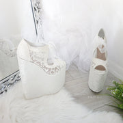 Lace 21 cm Platform Wedges Wedding Shoes - Tajna Club