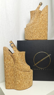 30 cm Extreme High Heel Cork Wedge Sandals - Tajna Club