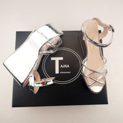Silver Transparent Cross Strap Wedge Sandals - Tajna Club