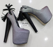 Fringe Platform 20 cm High Heel Pump Shoes - Tajna Club