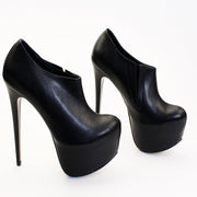 Ankle Black High Heel Booties - Tajna Club