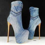 Ice Jean High Heel Boots - Tajna Club