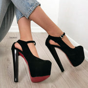Modern Mary Jane Suede Platform Heels - Tajna Club