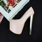 Powder Pink Patent Platform Shoes - Tajna Club